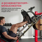Leg Press Machine with Wheels and Calf Block, Adjustable Squat Machine for Home Gym, 455KG Capacity