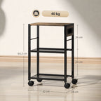 Druckerst?nder Druckeregal mit Rollen, Steckdosen, USB- und USB-C-Anschl¨¹sse bis 40 kg Rustikalbraun