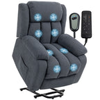 Fernsehsessel mit Aufstehhilfe Elektrisch Relaxsessel mit Liegefunktion, Massagefunktion, 93x91x103 cm, Dunkelgrau