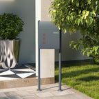 Briefkasten Postkasten, Verriegelung, Standbriefkasten, 2 Schl¨¹ssel, Stahl, 44 cm x 15 cm x 114 cm, Grau