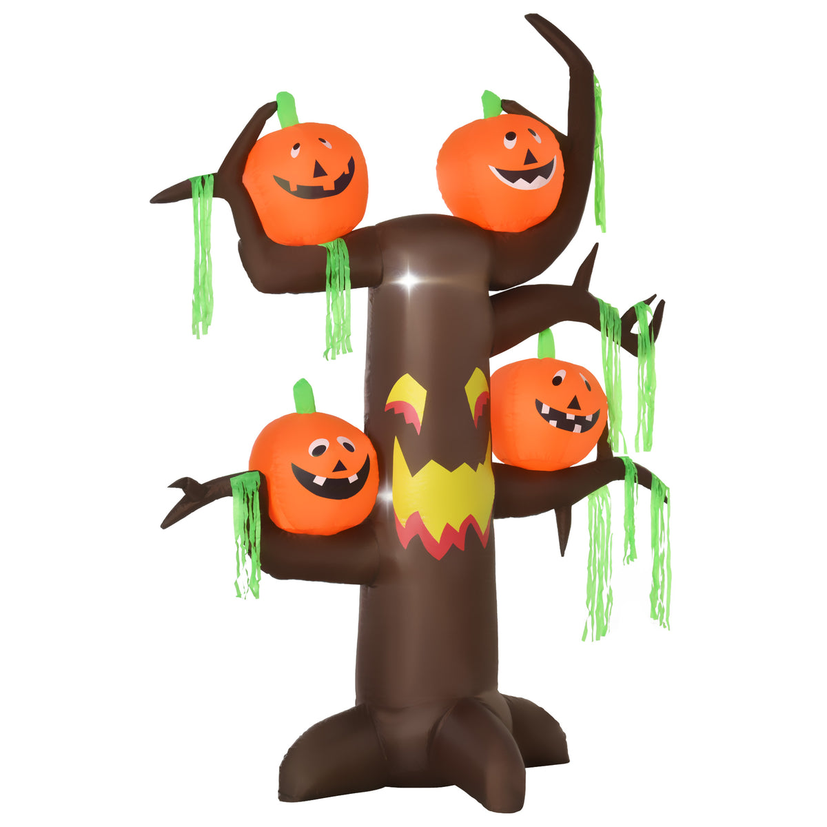 Aufblasbarer Spukbaum Kürbis Halloween Deko Figur Luftfigur mit LED Beleuchtung, Polyester, 180x80x240cm