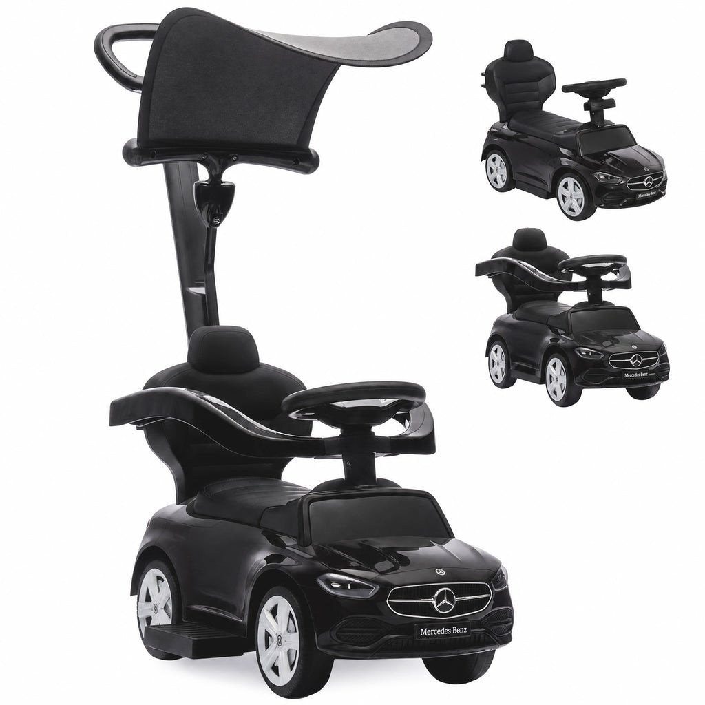 3-in-1 Rutschauto mit Schiebstange Mercedes-Benz Schwarz