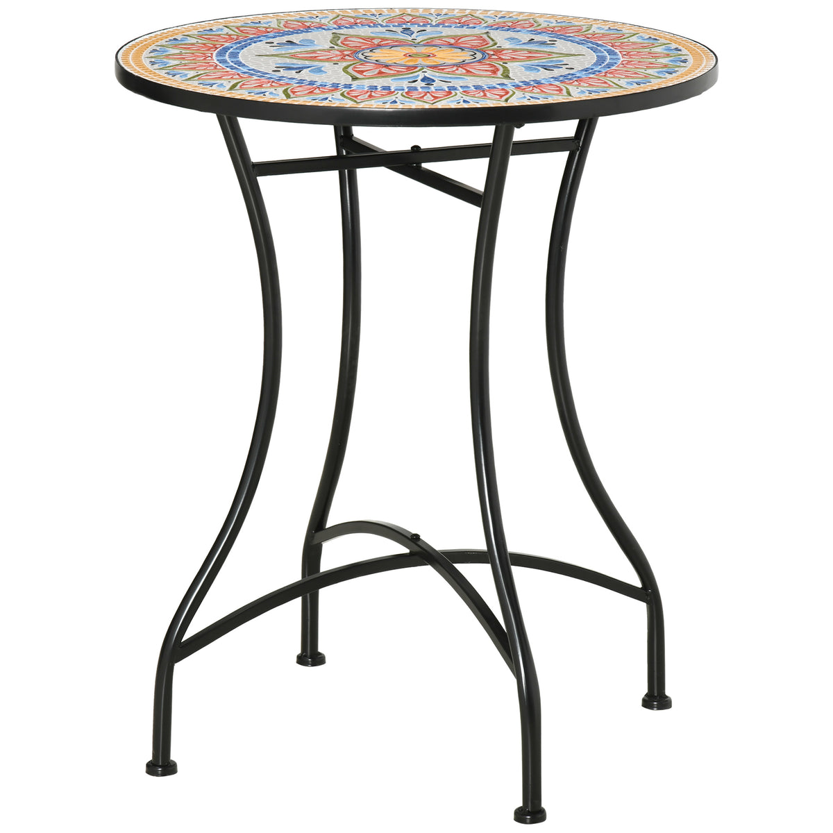 Φ60cm Mosaic Outdoor Patio Table - Red
