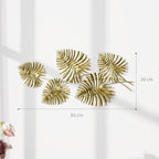 Wanddekor-Set aus Metall, lackierte Oberfl?che, Blatt-Form, Goldfarben