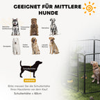 6 Panels Dog Playpen, Portable Detachable Puppy Pen with Door, for Large Dogs, 100cm High, Black