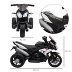 Elektro-Kindermotorrad, Lichter & Ger?usche, 3 km/h, wiederaufladbar, Kunststoff & Metall, Schwarz/Wei?