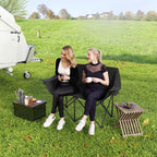 Faltstuhl faltbar 2 Sitzer Campingstuhl mit Tragetasche Outdoor bis 250kg belastbar 145 x 60 x 92 cm Schwarz