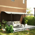 3 x 5 m Pergola, Flexibles Gartendach mit wasserfester Plane und Metallrahmen, Schattenspender, Cremeweiß
