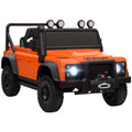 Kinder-Elektroauto, 12V Batterie-Betrieb, Fernbedienung, Musik-Funktion, Hupe, LED-Lichter, Orange