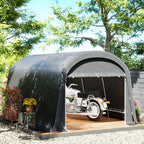 /Gartenschuppen mit Kunststoff-Plane, Werkzeugzelt, aufstellbare Garage, 300B x 450T x 230H cm, Dunkelgrau