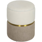 Sitzhocker mit Stauraum Hocker mit Deckel, Metallring, zweifarbig Design 36 x 36 x 44 cm Cremewei?