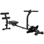 Rudermaschine, Ruderger?t f¨¹r Situps, 12-stufig verstellbar, 2-in-1 Kardioger?t, LCD-Anzeige, Stahl, Kunststoff, Schwarz