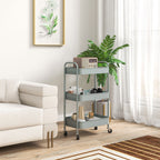 Three-Tier Steel Storage Trolley - Light Blue