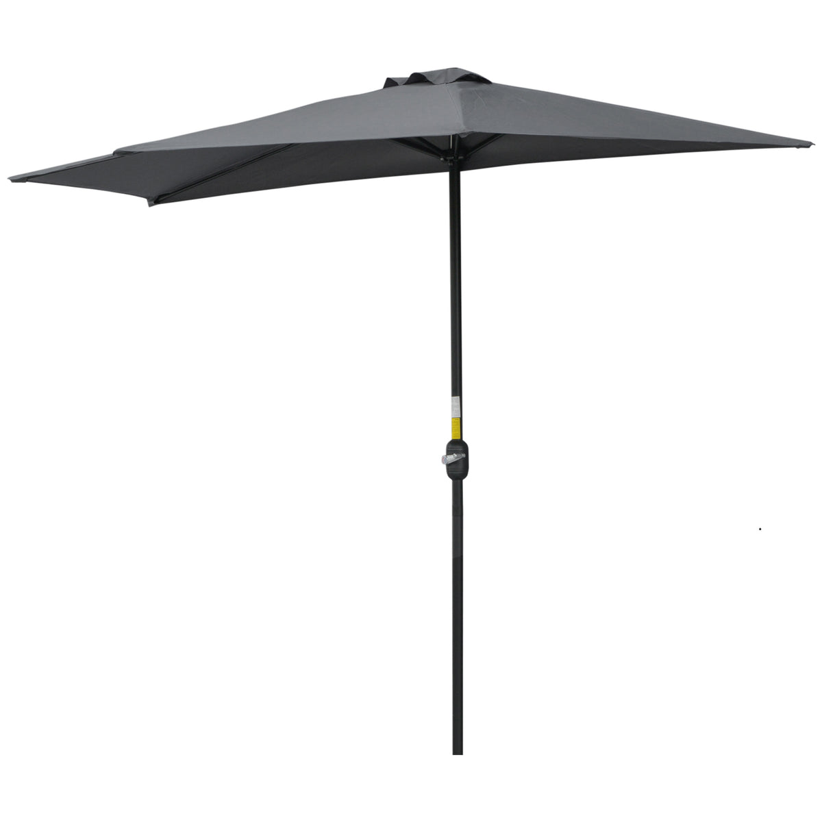 3(m) Half Parasol, Semi Round Umbrella with Metal Frame, Crank Handle for Balcony, Garden, Grey