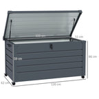 Gartenbox Metall 311 Liter mit Griffen 120 x 62cm Dunkelgrau