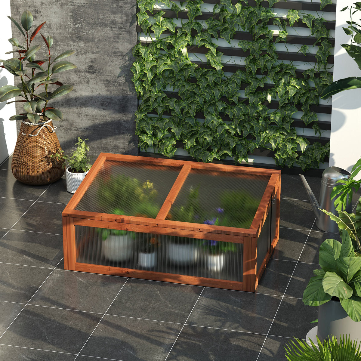 Mini-Gewächshaus, Kleines Gewächshaus für den Garten, mit PC-Platten, Gute Lichtdurchlässigkeit, 100L x 65B x 40H cm