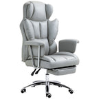 Ergonomischer B¨¹rostuhl, gepolstert, mit Fu?st¨¹tze, verstellbarer Lehne, 360¡ã drehbar, Hellgrau
