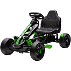 Pedal Go Kart for Kids Aged 3-6 Years, with Freewheel System, Brake, EVA Anti-Slip Wheels, Green