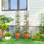 Garten Rankhilfe 2er Set 174 cm Obelisk Rankhilfe aus Stahl Abnehmbar Pflanzenst¨¹tze f¨¹r Kletterpflanzen Rose