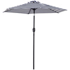Sonnenschirm Gartenschirm Terrassenschirm Gestell Stahl im Freien Blauer Streifen Ø230 x 216 cm
