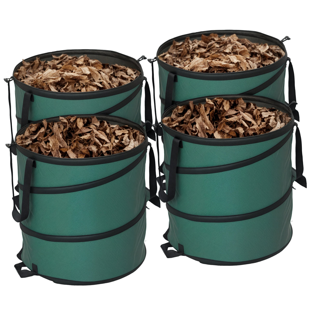 Gartensack 4x86L wasserdicht Gartenabfallsack mit Trageschlaufen Griffe, stabil robust Laubsack Gr¨¹n