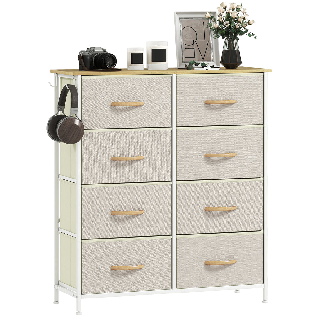 Chest of Eight Fabric Drawers - Beige