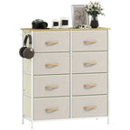Chest of Eight Fabric Drawers - Beige