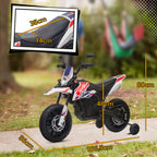12V Kinder-Motorrad mit St¨¹tzr?dern, LED-Lichtern, Musik, USB, Elektro-Motorrad f¨¹r Jungen und M?dchen, Wei?