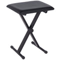 Foldable Keyboard Stool Padded Seat X Frame Chair Adjustable Height Piano Bench Black