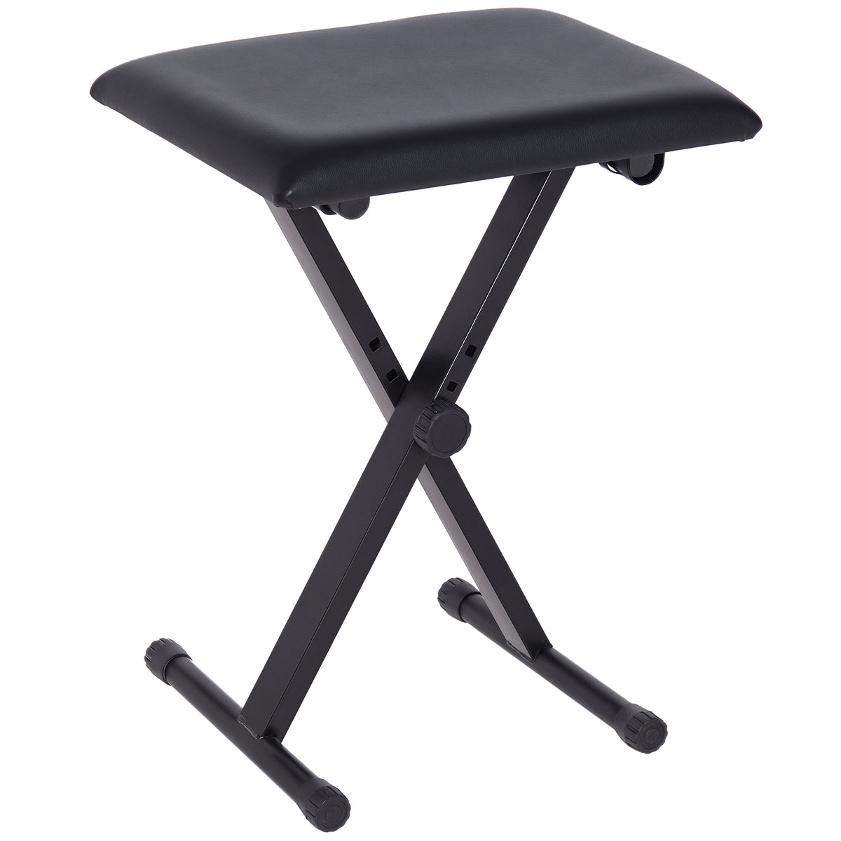 Foldable Keyboard Stool Padded Seat X Frame Chair Adjustable Height Piano Bench Black