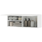 Badezimmerschrank H?ngeschrank Wandschrank mit nach oben klappbarer T¨¹r, Gasdruckfeder Einlegeboden 80 x 25 x 30 cm Wei?