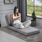 Bodensessel Klappmatratze Schlafmatte, 2-in-1-Design, abnehmbares Kissen, 60 x 80 x 56 cm, Grau