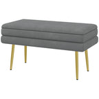 Sitzbank Polsterbank, mit Stauraum, Stahl, 79,5 cm x 37,5 cm x 43 cm, Dunkelgrau