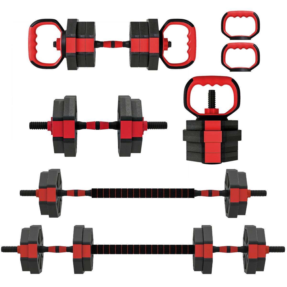 6-in-1 Hantelset Kurzhantel Set Kurzhanteln Langhanteln verstellbar 15 KG für Krafttraining Zuhause