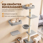 Kletterwand Katzen, 3-teilig Katzenkletterwand Set, Katzen Wandelemente mit Kratzbaum, Plattformen Hängematte