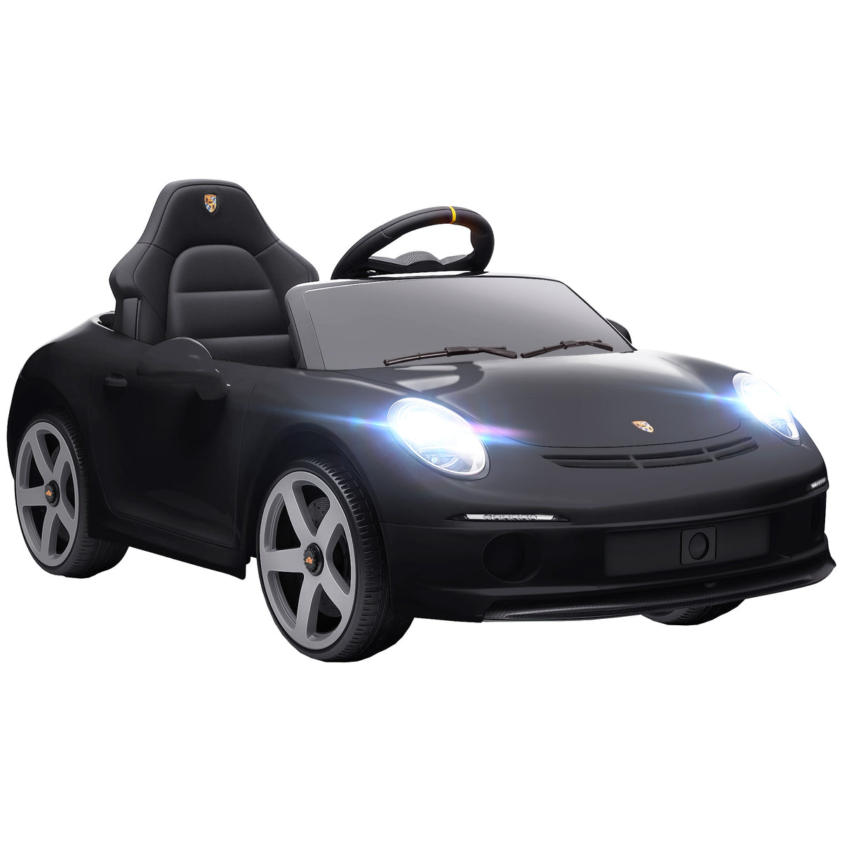 Elektrisches Aufsitzauto f¨¹r Kinder, fernsteuerbar, Musik, Hupe, USB, Sicherheitsgurt, f¨¹r 3-5 Jahre, Schwarz