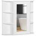 Spiegelschrank Badschrank Badezimmerschrank, 8 F?cher, Spiegelt¨¹ren, wasserbest?ndig, 66 cm x 17 cm x 63 cm, Wei?
