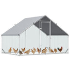 Hühnerstall, Freilaufgehege, Geflügelstall mit Schattendach, Freigehege für 4-6 Hühner, Enten Kaninchen, 3 x 2 x 2 m