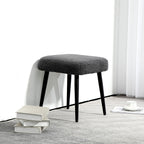 Hocker, Fu?st¨¹tze, gepolsterter Sitz, Kaschmir-Optik, Stahlbeine, 42 x 42 x 44 cm, Dunkelgrau