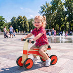 Rutschauto Kinder, Holz Rutschfahrzeug mit EVA-Rädern, höher Rückenlehne Kinder von 2–3 Jahre, Rot