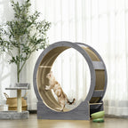 Cat Wheel with Brake, Scratching Pads - Grey