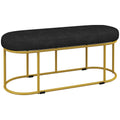 Schuhbank im Retrodesign, Bettbank, Flurbank, Samtoptik, bis 200 kg, Metallrahmen, schwarz, 100 x 37 x 43cm