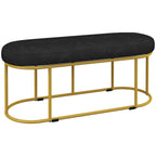 Schuhbank im Retrodesign, Bettbank, Flurbank, Samtoptik, bis 200 kg, Metallrahmen, schwarz, 100 x 37 x 43cm