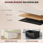 Kommode Schrank mit 5 Schubladen aus Vliesstoff mit Haken Beige