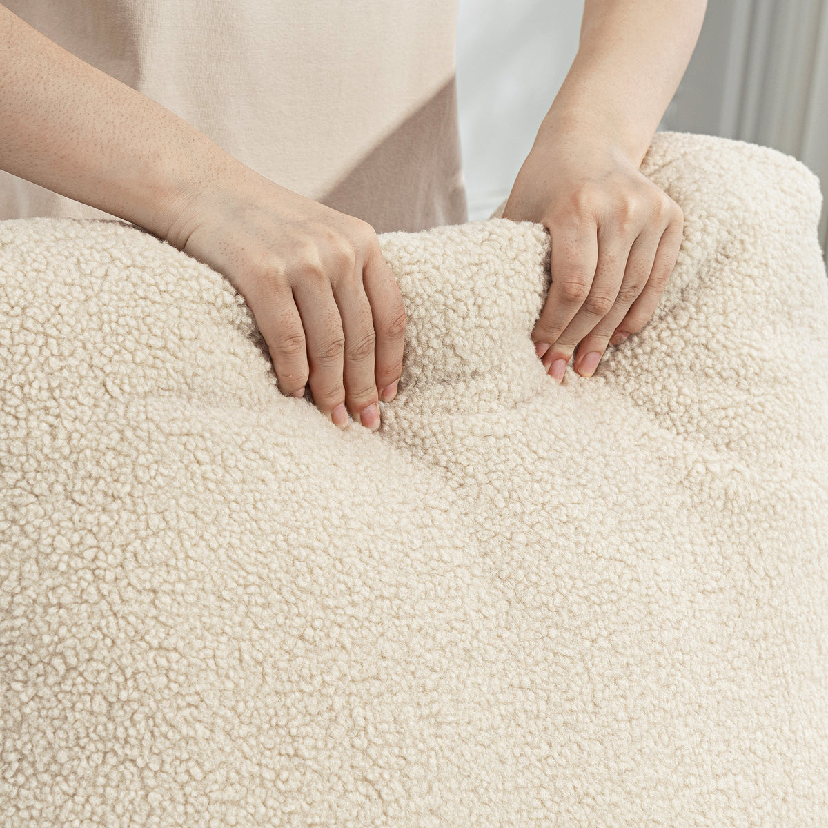 Relaxsessel, Fernsehsessel mit Liegefunktion, Wippfunktion Beige