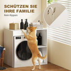 Schrank über Waschmaschine, Bad-Organizer über Toilette mit offenen Ablagefächern für Waschraum, Weiß