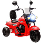 Elektro-Kinder-Motorrad, 3 Räder, 6V Batterie-Betrieb, Scheinwerfer, Musik, für Kinder im Alter von 3-6 Jahren, Rot