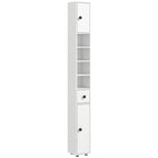 Badezimmerschrank, 4 Regale, Schublade, Spanplatte, schlankes Design, Wei?