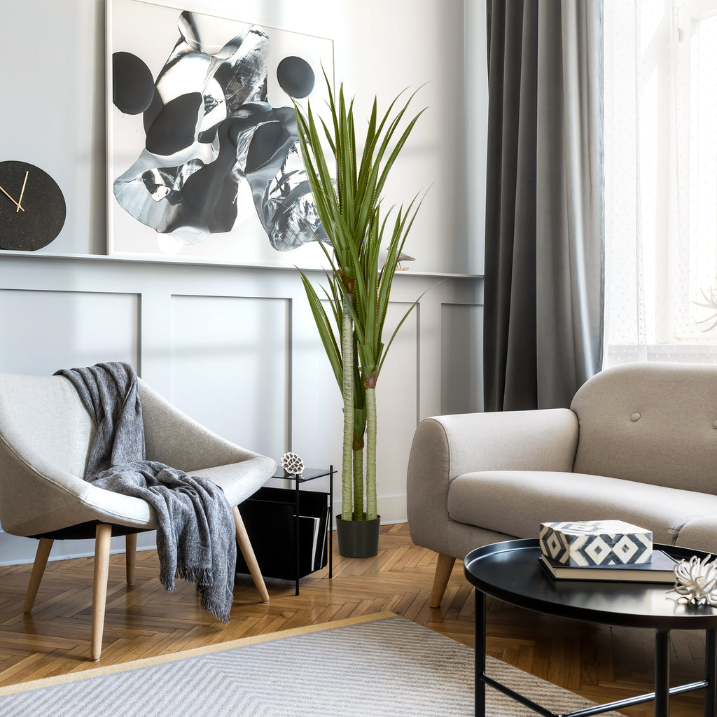 Künstliche Yucca groß 190cm Kunstpflanze, Plastik Künstliche Pflanze im Topf, 17 x 17 x 190 cm Smaragdgrün