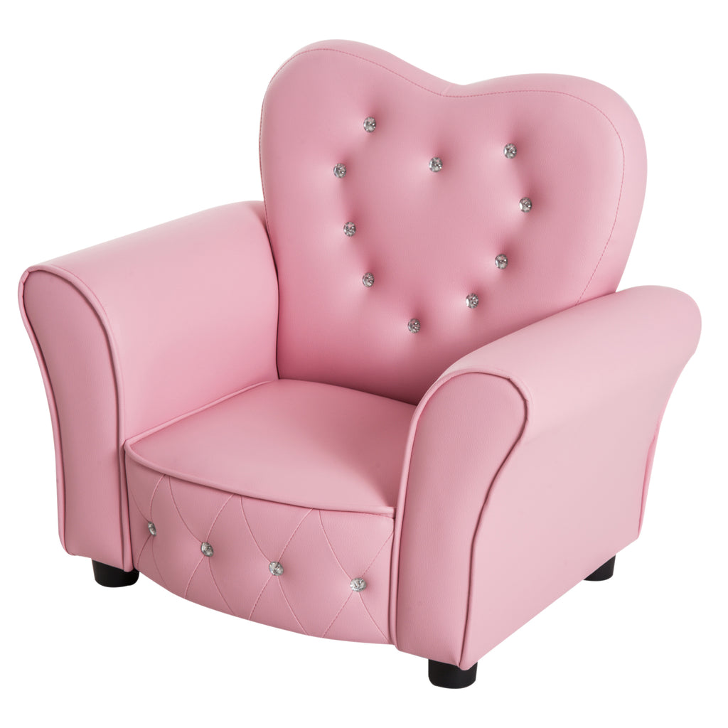  Kids Toddler Chair Sofa Children Armchair Seating Relax Playroom Seater Girl Princess Pink